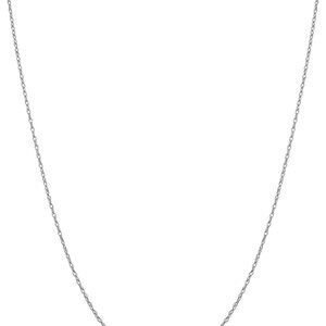10k White Gold Delicate Lightweigtht Thin Rope Chain Necklace For Women 14, 16,